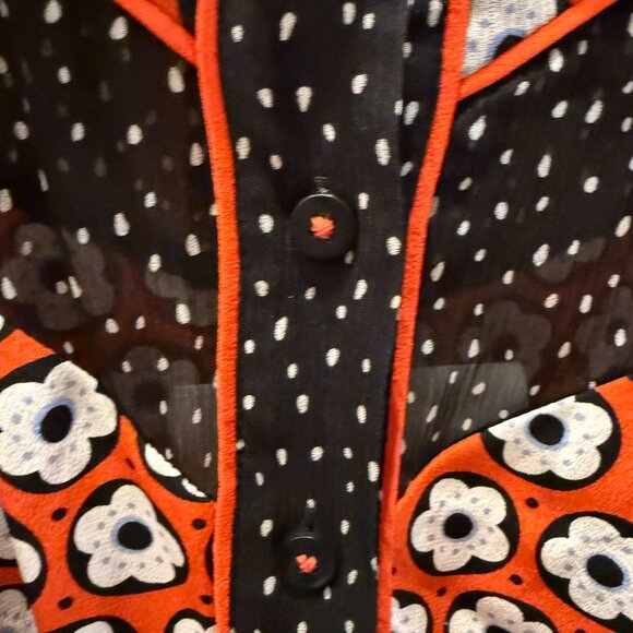 DIANE VON FURSTENBERG Lou Silk Chiffon Collared Polka Dot Summer Dress NWT SZ 14 - Picture 3 of 7